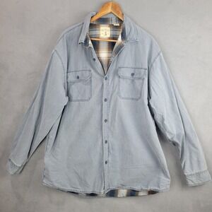 RedHead Brand Co Shirt Mens‎ XL Blue Flannel Lined Button Down Shacket Cabela's